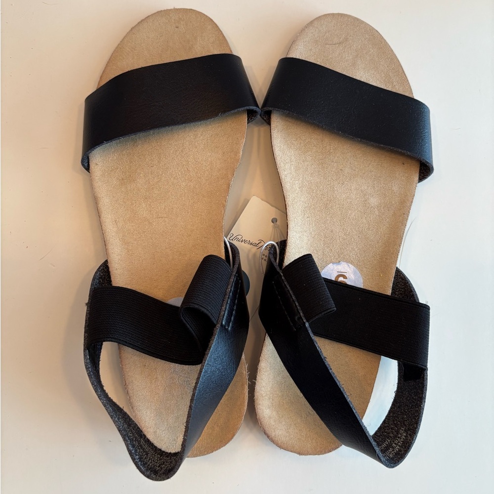 Black Target Universal Thread Leather Sandals Women’s Size 9